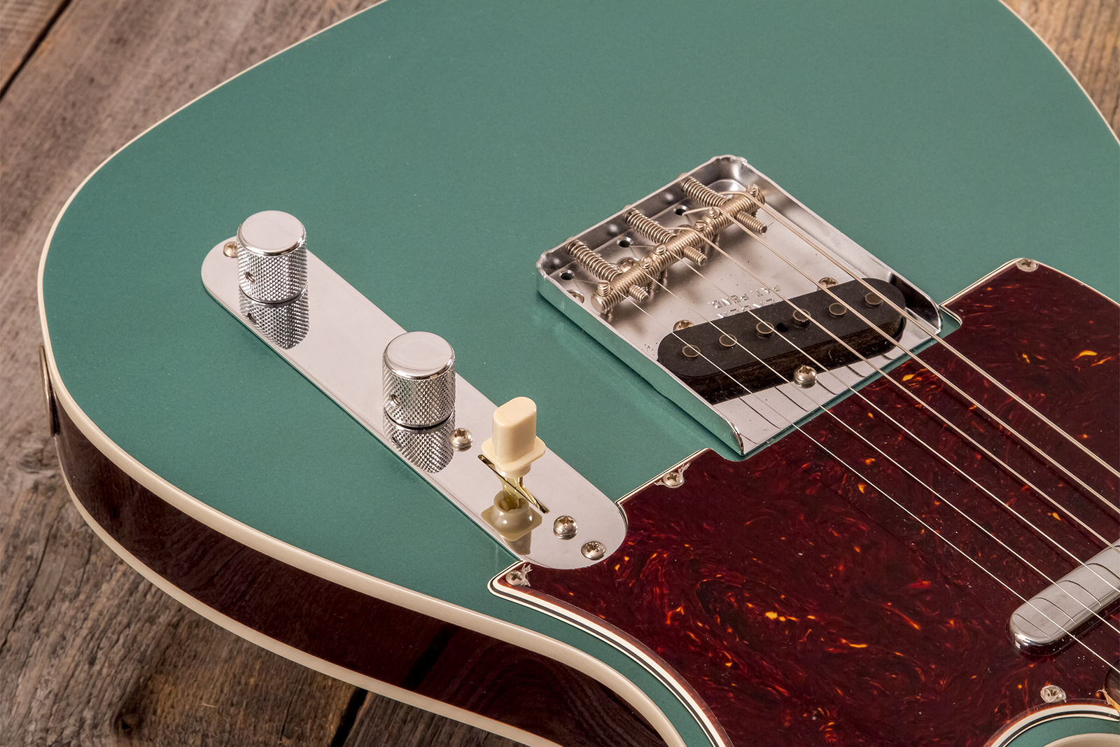 Fender Custom Shop Tele 1959 Custom 2s Ht Rw #r146446 - Time Capsule Sherwood Metallic - Guitare Électrique Forme Tel - Variation 3