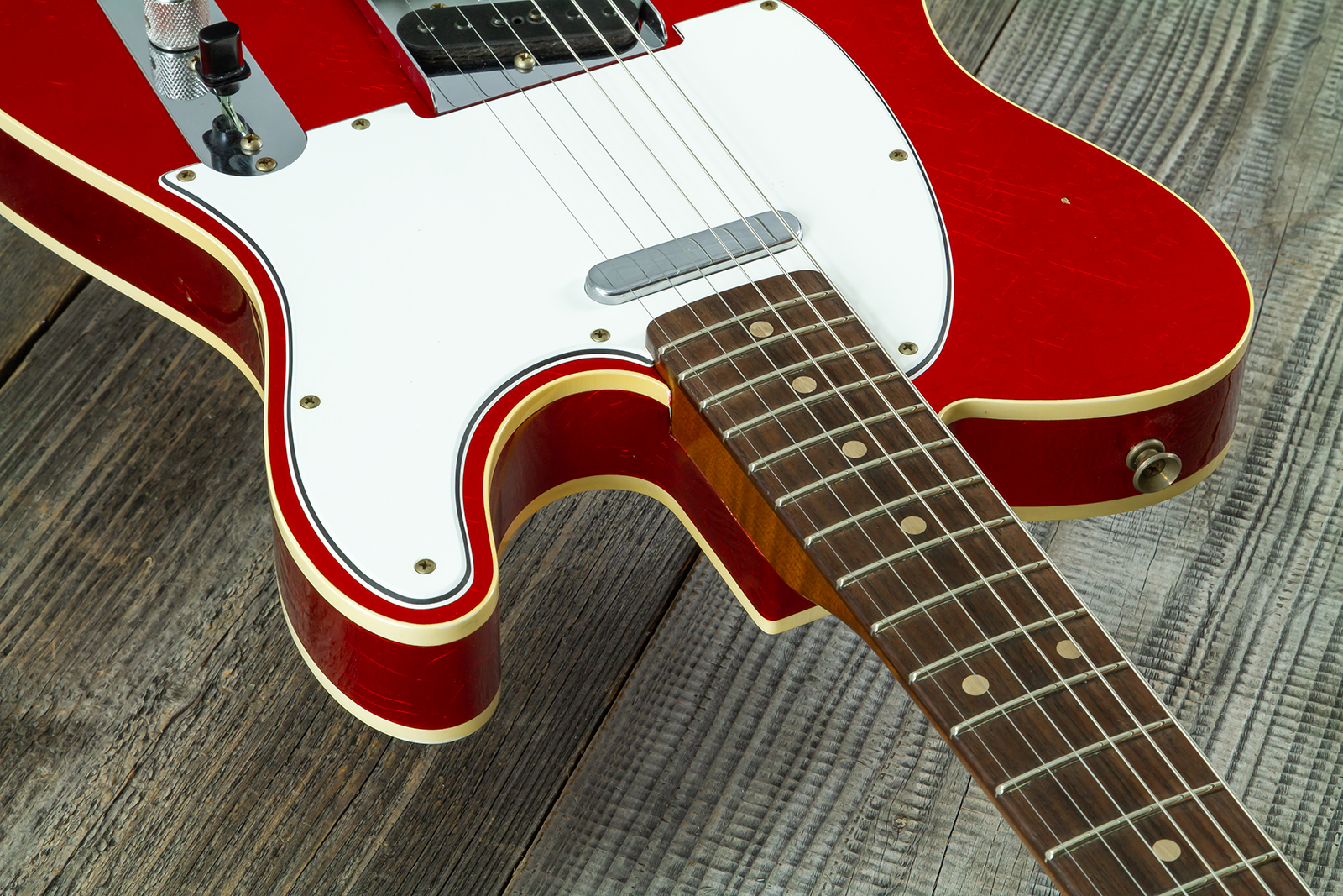 Fender Custom Shop Tele 1959 Vintage Custom 2s Ht Rw #r147953 - Journeyman Relic Candy Apple Red - Guitare Électrique Forme Tel - Variation 4