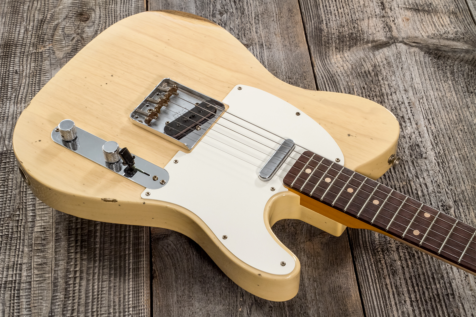 Fender Custom Shop Tele 1960 2s Ht Rw #cz569492 - Relic Natural Blonde - Guitare Électrique Forme Tel - Variation 2