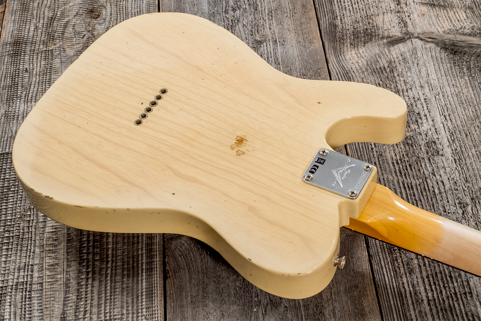 Fender Custom Shop Tele 1960 2s Ht Rw #cz569492 - Relic Natural Blonde - Guitare Électrique Forme Tel - Variation 6