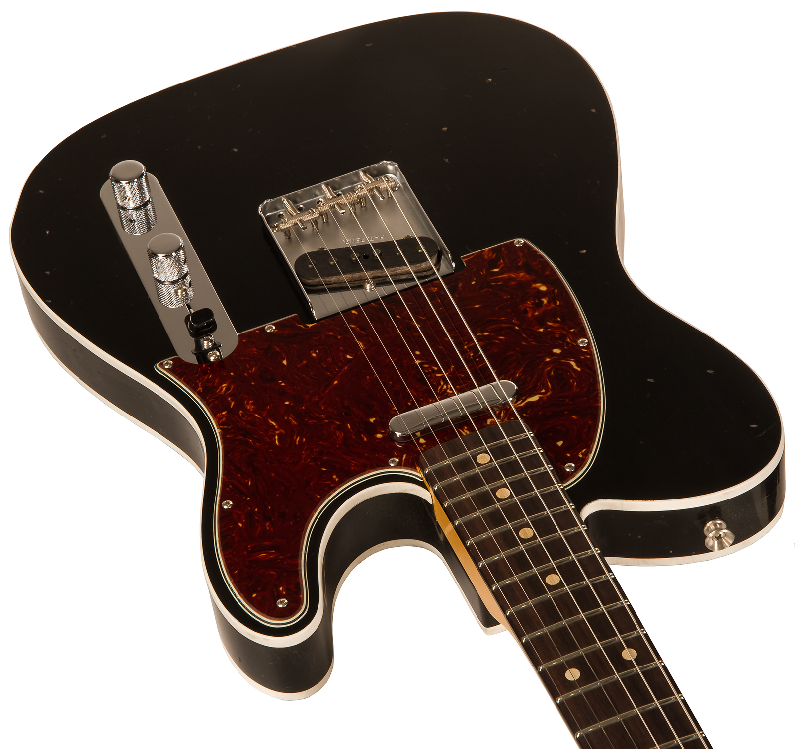 Fender Custom Shop Tele 1960 2s Ht Rw #r114759 - Journeyman Relic Black - Guitare Électrique Forme Tel - Variation 2