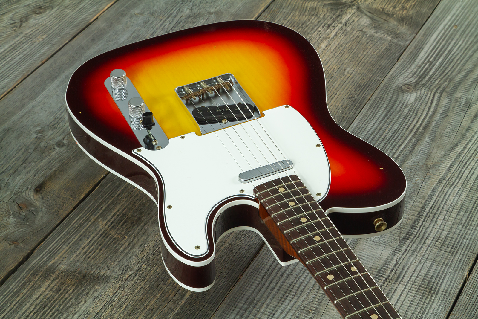 Fender Custom Shop Tele 1960 Vintage Custom 2s Ht Rw #r147862 - Journeyman Relic 3-color Sunburst - Guitare Électrique Forme Tel - Variation 2