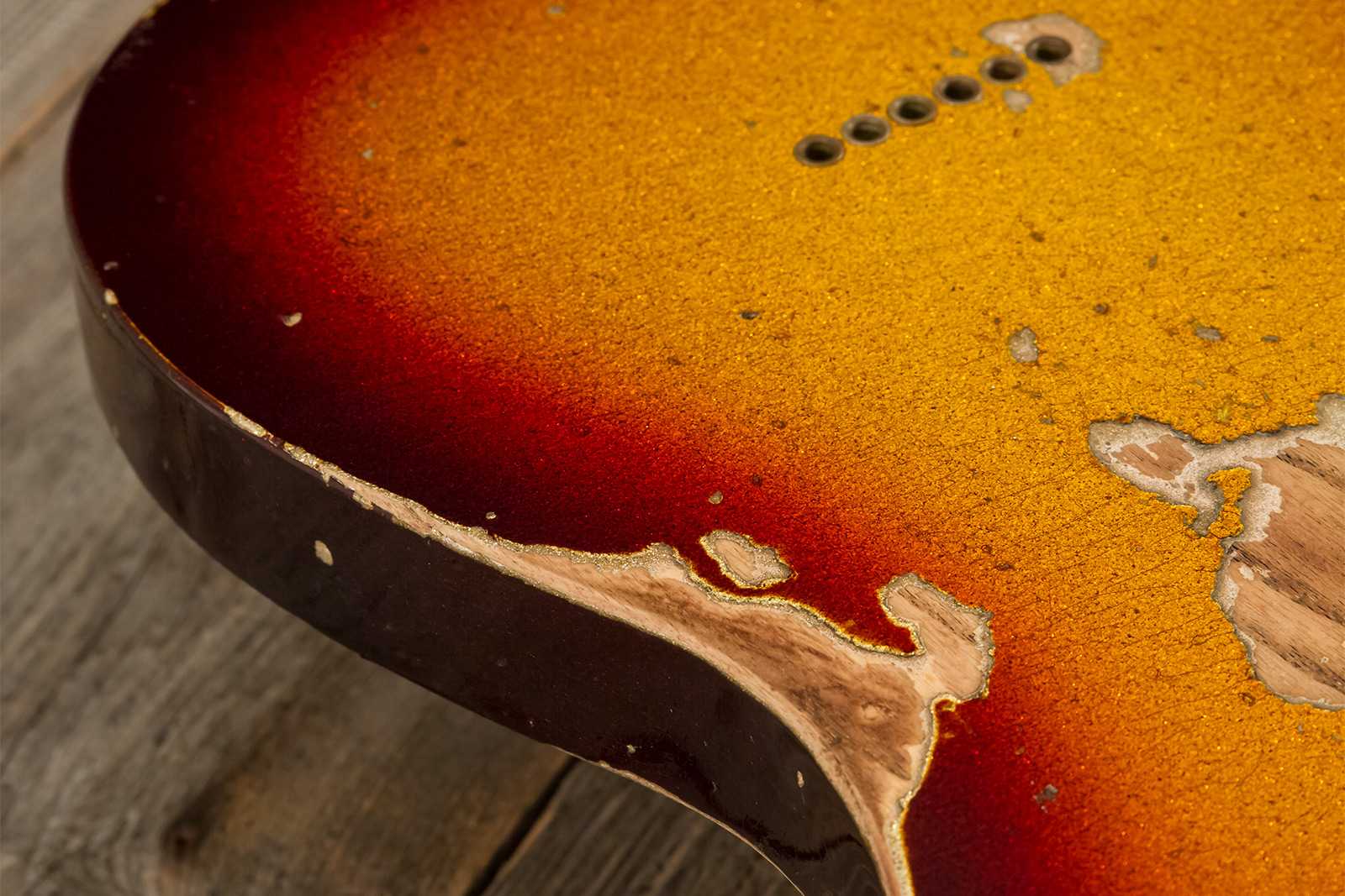 Fender Custom Shop Tele 1963 2s Ht Rw #r141275 - Heavy Relic Sparkle 3-color Sunburst - Guitare Électrique Forme Tel - Variation 11