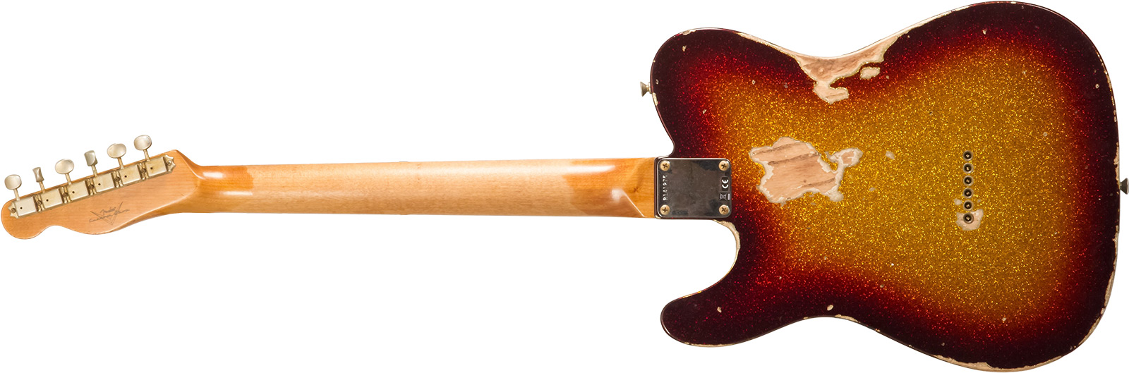 Fender Custom Shop Tele 1963 2s Ht Rw #r141275 - Heavy Relic Sparkle 3-color Sunburst - Guitare Électrique Forme Tel - Variation 3
