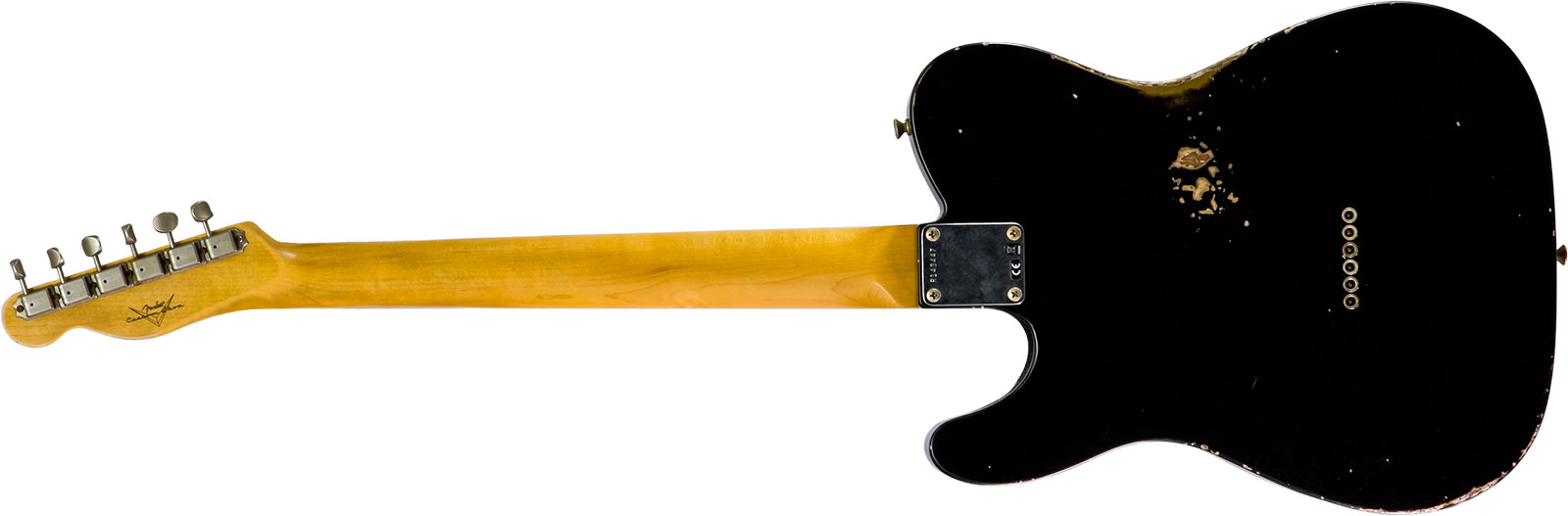 Fender Custom Shop Tele 1963 2s Ht Rw #r143447 - Black Over Hle Gold - Guitare Électrique Forme Tel - Variation 1