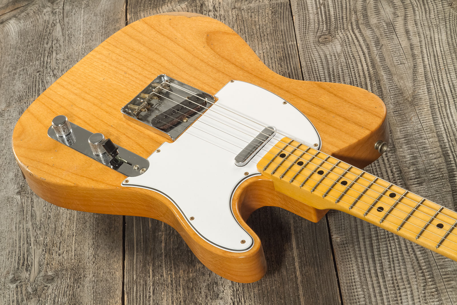 Fender Custom Shop Tele 1968 2s Ht Mn #r123298 - Relic Aged Natural - Guitare Électrique Forme Tel - Variation 2