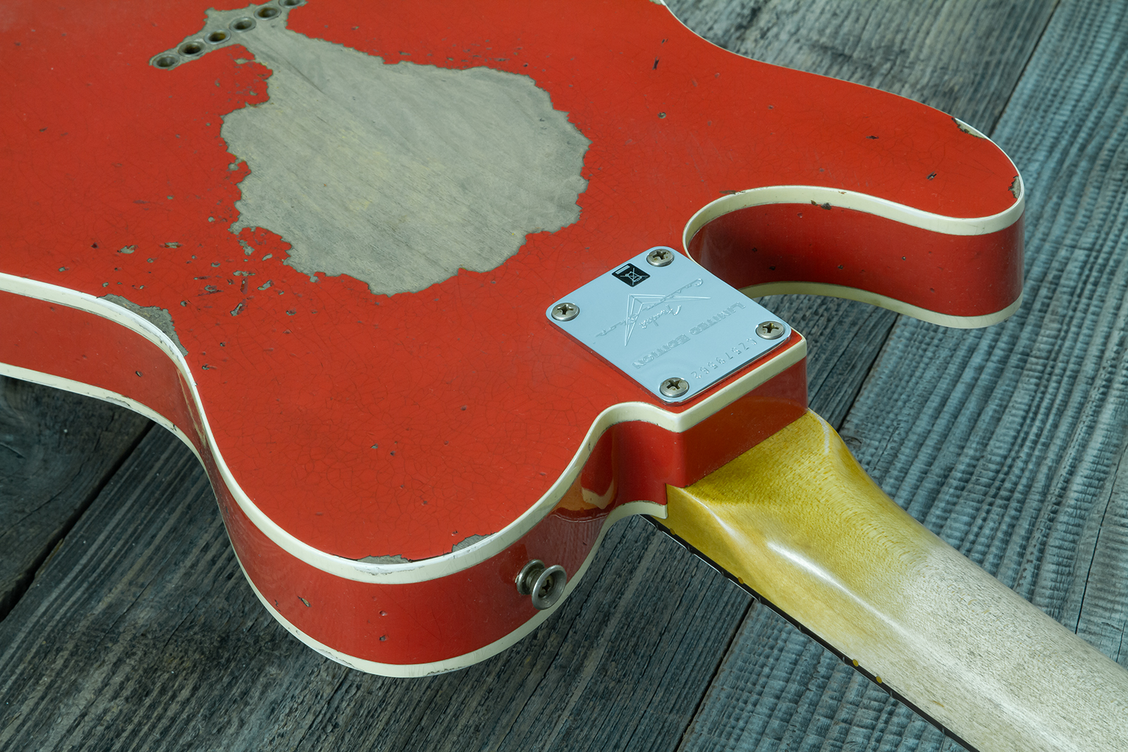 Fender Custom Shop Tele Custom 1960 2s Ht Rw #cz579562 - Heavy Relic Tahitian Coral O. 3-color Sunburst - Guitare Électrique Forme Tel - Variation 11