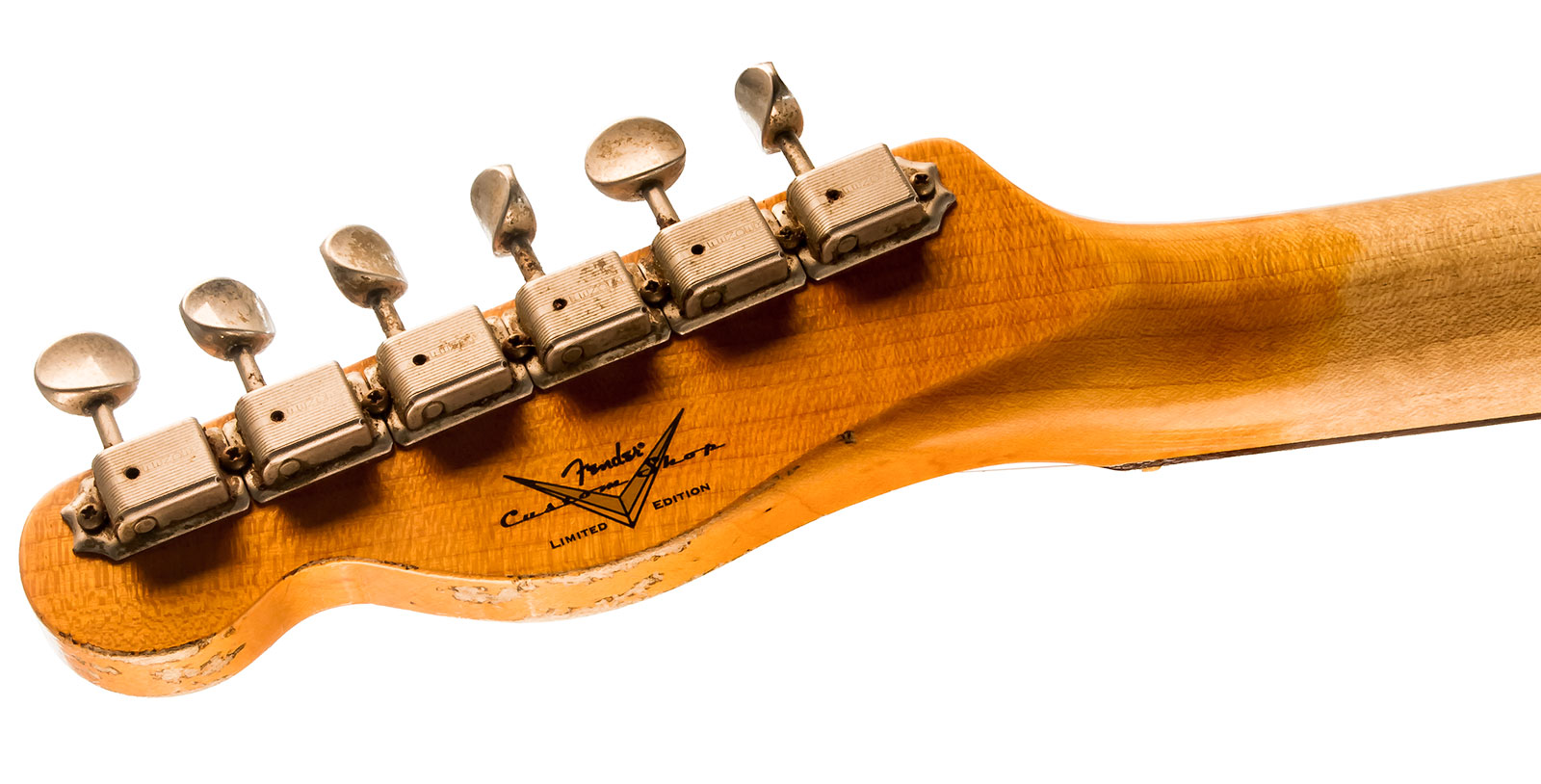 Fender Custom Shop Tele Custom 1960 Sh Ltd Hs Ht Rw #cz549784 - Heavy Relic Black Over 3-color Sunburst - Guitare Électrique Forme Tel - Variation 6