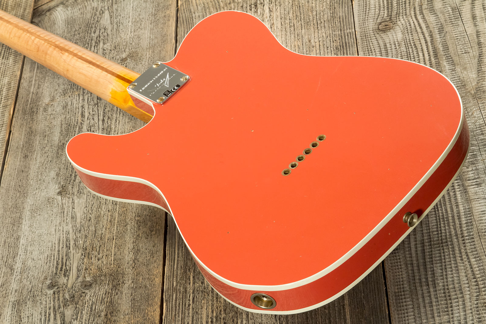 Fender Custom Shop Tele Custom 50s Twisted 2s Ht Mn #r131746 - Journeyman Relic Tahitian Coral - Guitare Électrique Forme Tel - Variation 6