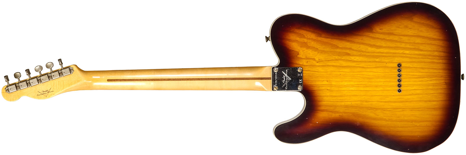 Fender Custom Shop Tele Thinline 50s Mn #cz574212 - Journeyman Relic Aged 2-color Sunburst - Guitare Électrique Forme Tel - Variation 2