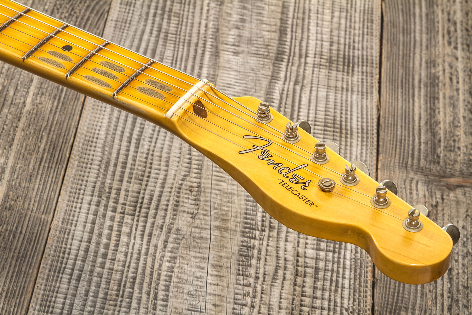 Fender Custom Shop Tele Thinline 50s Mn #cz574212 - Journeyman Relic Aged 2-color Sunburst - Guitare Électrique Forme Tel - Variation 8