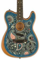 Guitare folk Fender American Acoustasonic Telecaster FSR Ltd (USA) - Blue paisley