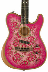 Guitare folk Fender American Acoustasonic Telecaster FSR Ltd (USA) - Pink paisley