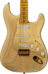 Guitare électrique forme str Fender Custom Shop 1955 Stratocaster Hardtail Gold Hardware #CZ568215 - Journeyman relic natural blonde