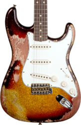 Guitare électrique forme str Fender Custom Shop 1963 Stratocaster #R136169 - Super Heavy Relic Sparkle 3-Color Sunburst 