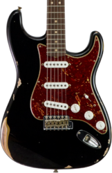 Guitare électrique forme str Fender Custom Shop 1963 Stratocaster #R143861 - Relic Black O. HLE Gold