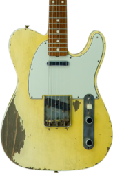Guitare électrique forme tel Fender Custom Shop 1960 Telecaster Masterbuilt Dale Wilson #CZ547696 - Heavy Relic Aged Vintage White