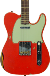 Guitare électrique forme tel Fender Custom Shop 1960 Telecaster Custom #CZ579562 - Heavy Relic Tahitian Coral o. 3-Color Sunburst