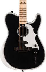 Guitare folk Fender Jack White Triplesonic Acoustasonic Telecaster - Satin Arctic White With Black Top
