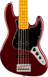Basse électrique solid body Fender American Professional Jazz Bass V (USA, MN, 5-String) - Oxblood