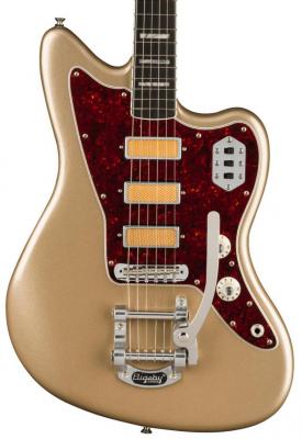 Guitare électrique solid body Fender Gold Foil Jazzmaster Ltd (MEX, EB) - Shoreline gold