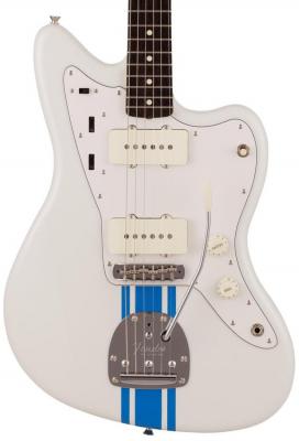 Guitare électrique solid body Fender Made in Japan Traditional 60s Jazzmaster - Olympic white w/ blue competition stripe