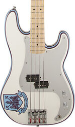Basse électrique solid body Fender Precision Bass Steve Harris (MEX, MN) - Olympic white whu fc crest