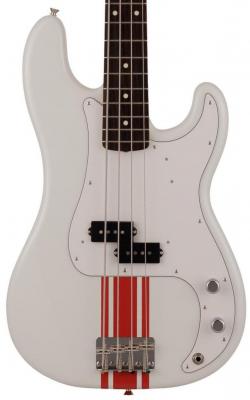 Basse électrique solid body Fender Made in Japan Traditional 60s Precision Bass - Olympic white w/ red competition stripe