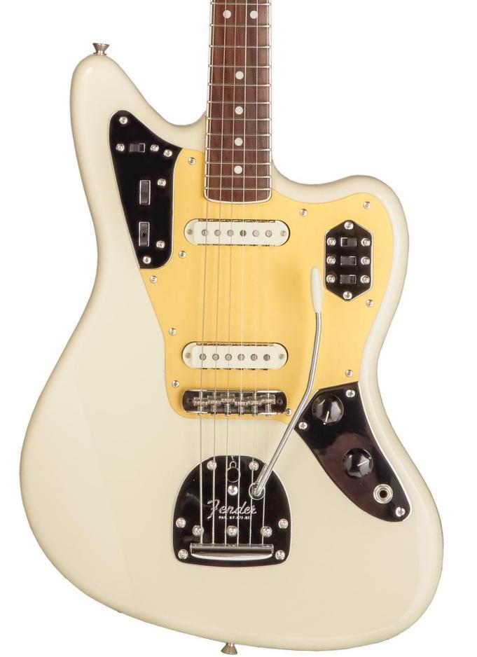 Guitare électrique rétro rock Fender Made in Japan Traditional II 60s Jaguar (RW) - Olympic white
