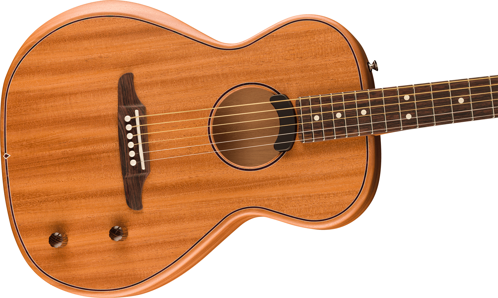 Fender Highway All Mahogany Parlor Thin Mex Acajou Epicea Rw - Natural Satin Matte - Guitare Electro Acoustique - Variation 2