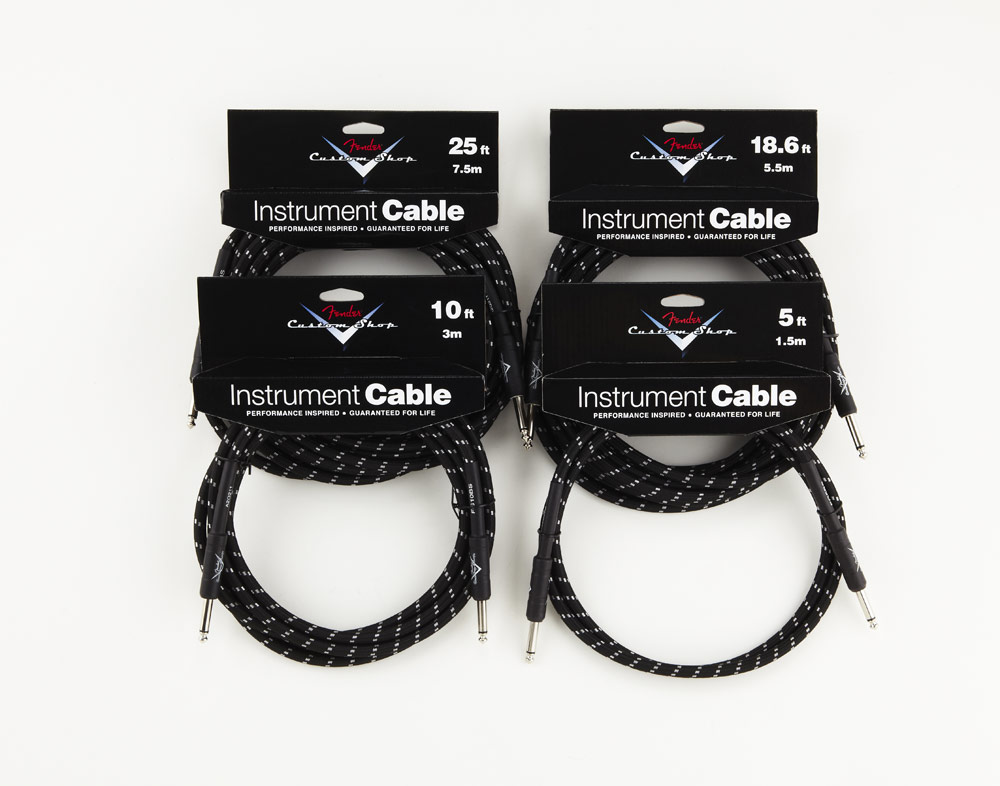 Fender Instrument Cable Custom Shop Performance Jacks Droit 15ft . 4.5m Black Tweed - CÂble - Variation 1