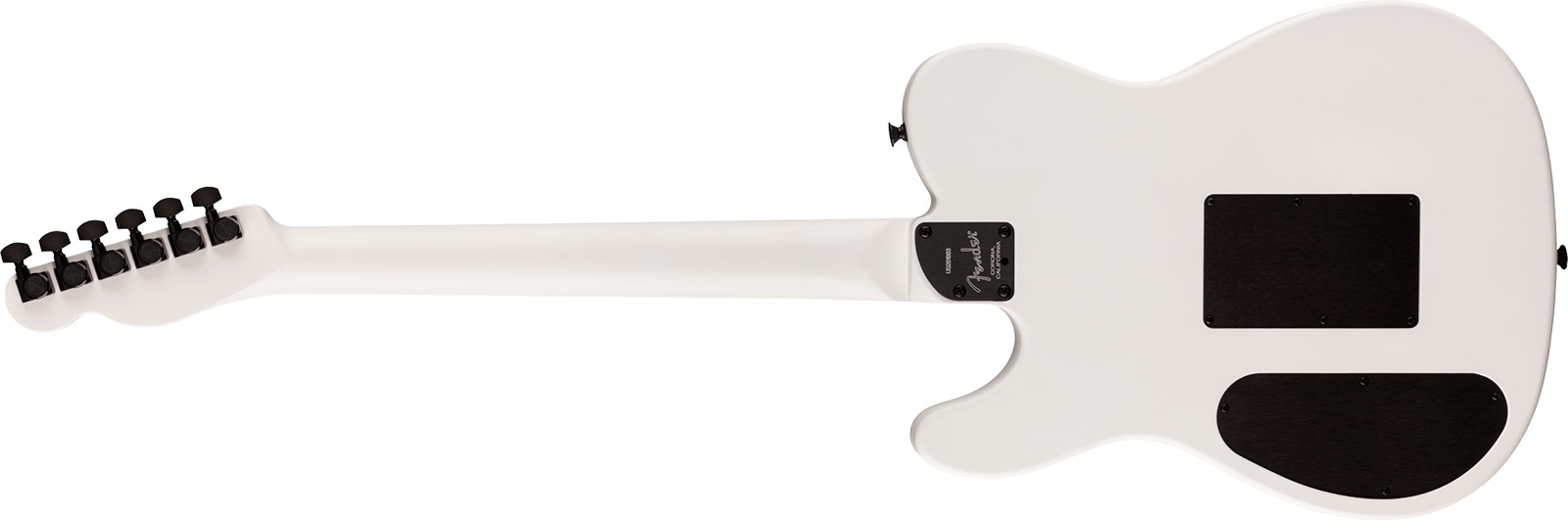 Fender Jack White Triplesonic Acoustasonic Tele Signature - Satin Arctic White With Black Top - Guitare Folk - Variation 1
