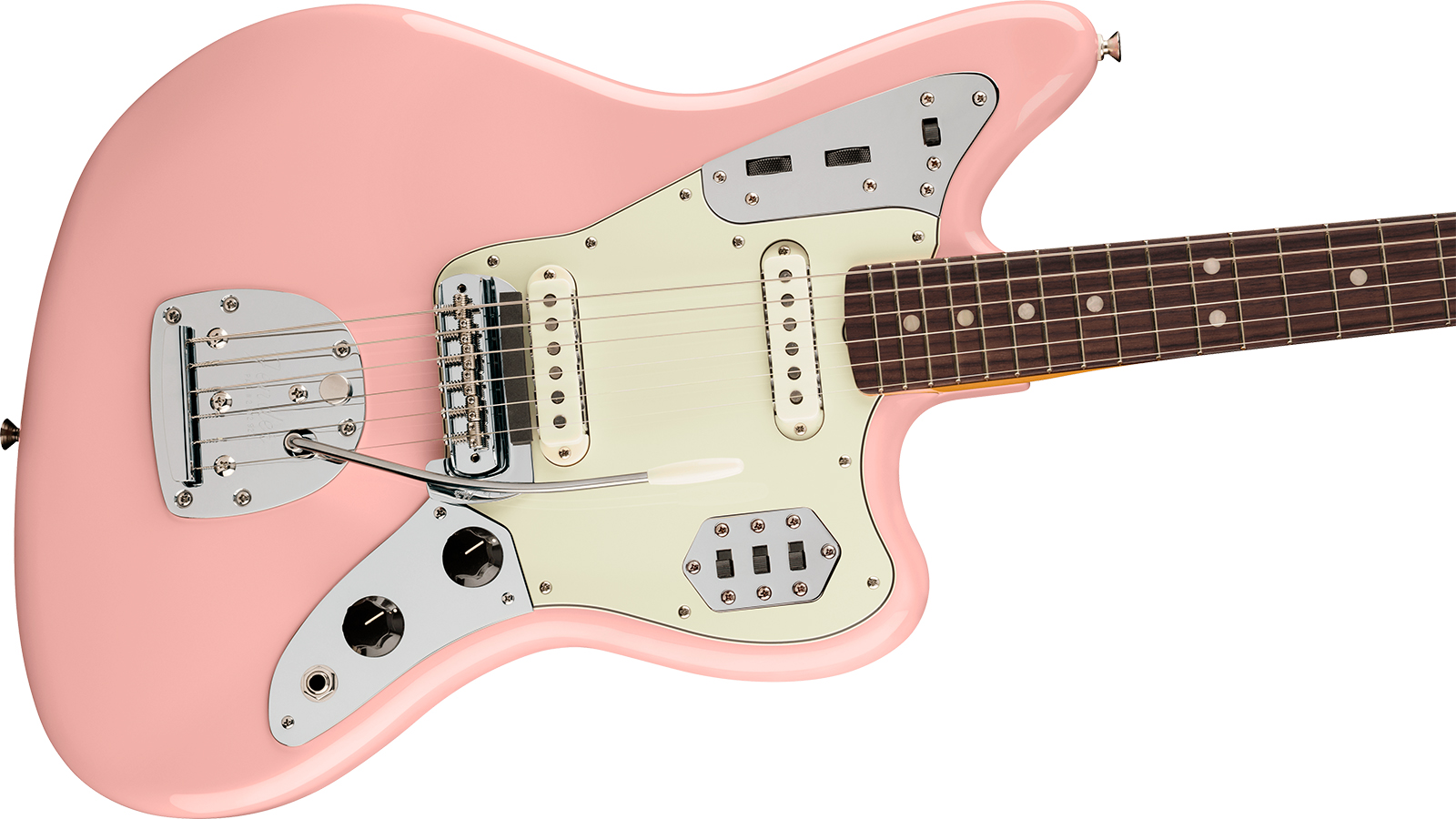 Fender Jaguar Mid 60s Vintera 3 Shsc Mex 2s Trem Rw - Shell Pink - Guitare Électrique RÉtro Rock - Variation 2