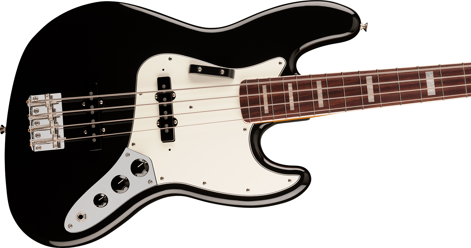 Fender Jazz Bass Early 70s Vintera 3 Mex Rw - Black - Basse Électrique Solid Body - Variation 2