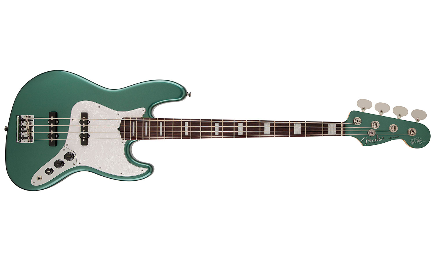 Fender Jazz Bass Usa American Artist Adam Clayton 2014  Rw Sherwood Green Metallic - Basse Électrique Solid Body - Variation 1