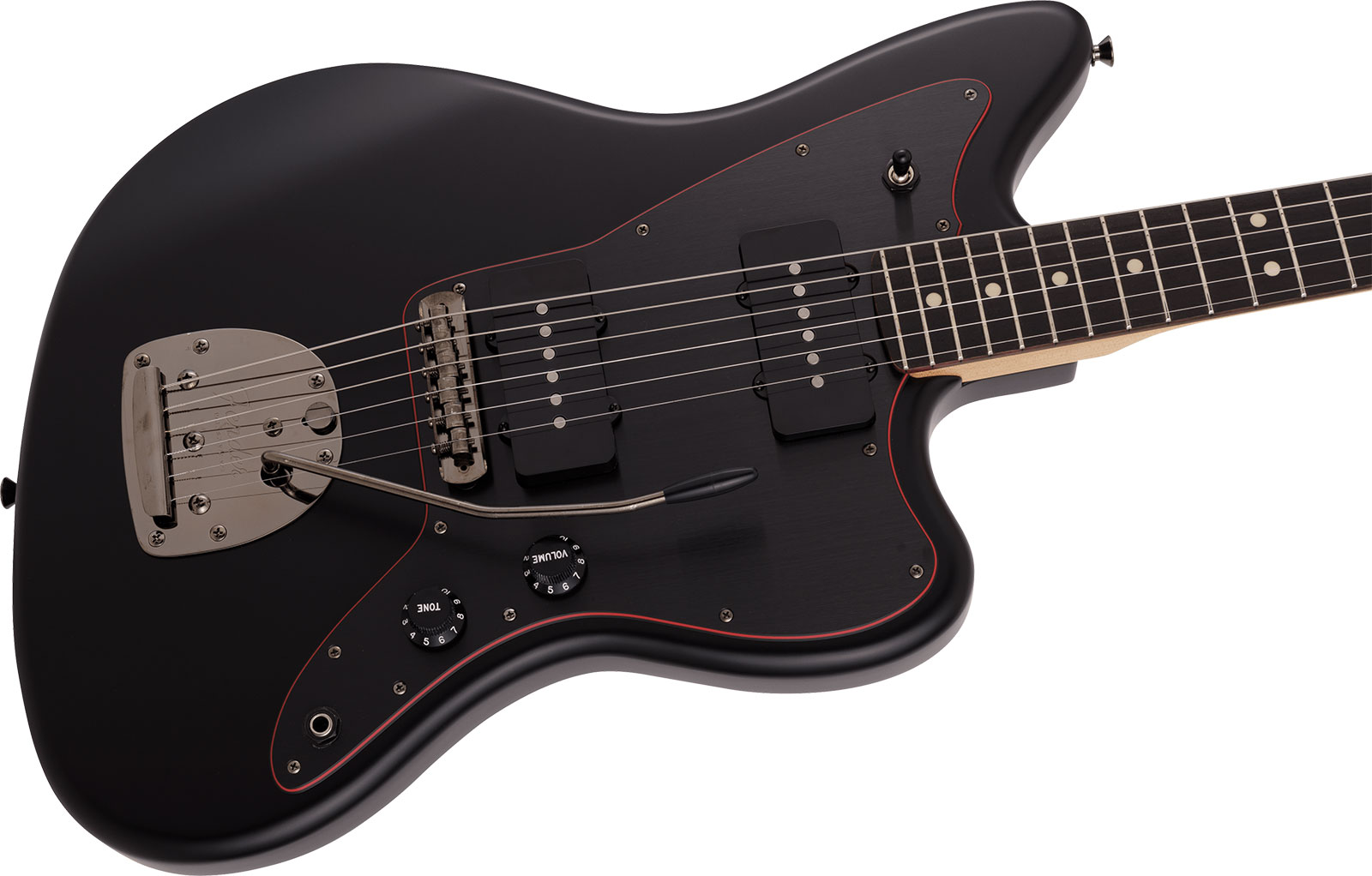 Fender Jazzmaster Hybrid Ii Jap 2s Trem Rw - Satin Black - Guitare Électrique RÉtro Rock - Variation 2
