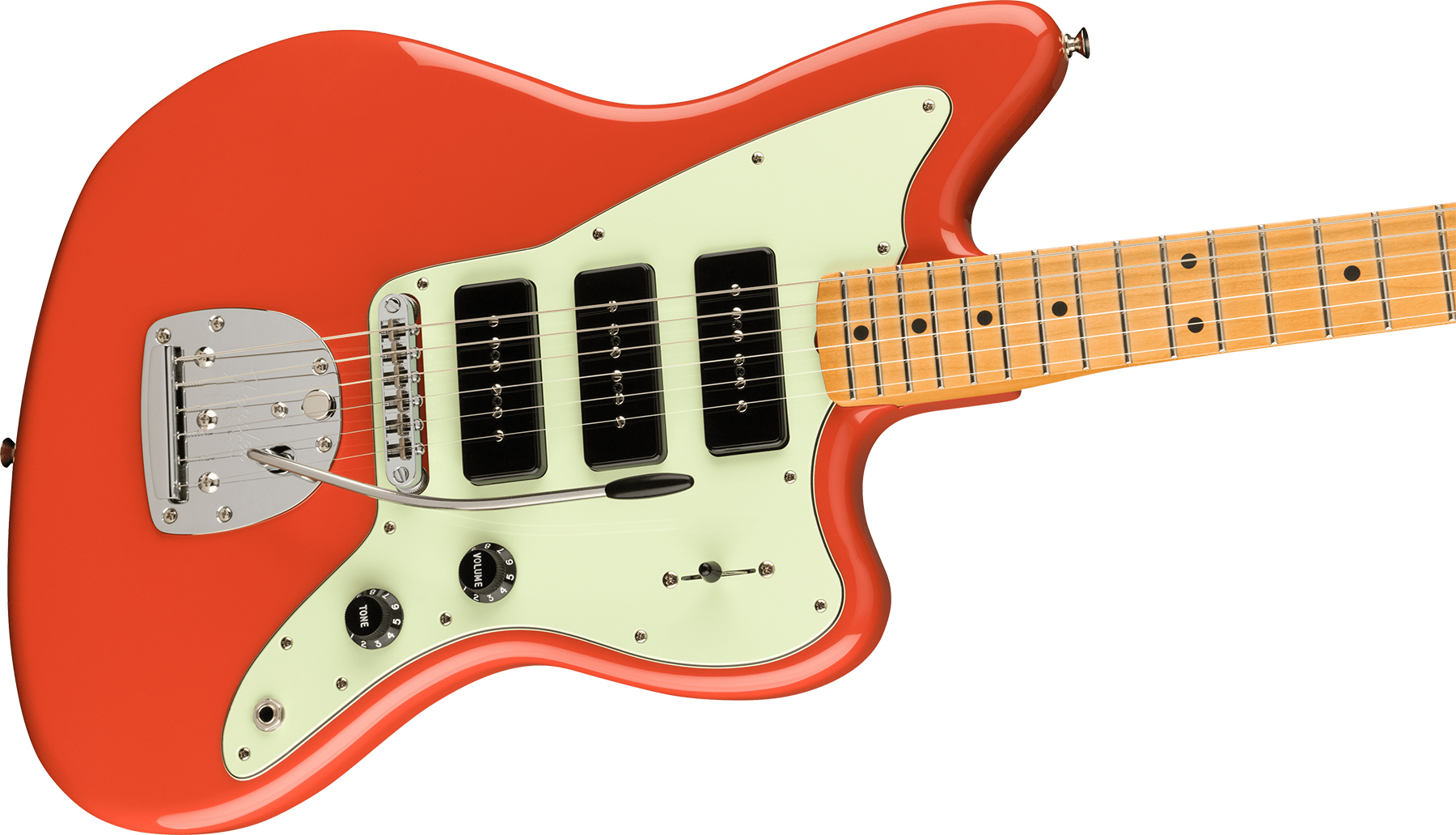 Fender Jazzmaster Noventa Mex Sss Mn +housse - Fiesta Red - Guitare Électrique RÉtro Rock - Variation 2
