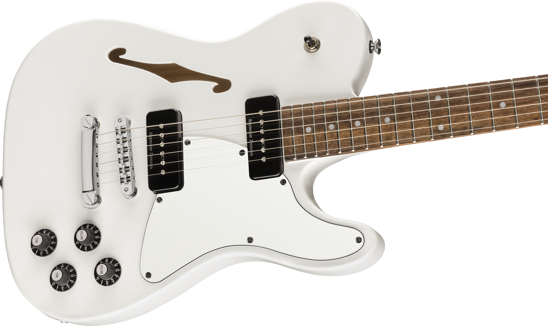 Fender Jim Adkins Tele Ja-90 Mex Signature 2p90 Lau - White - Guitare Électrique Forme Tel - Variation 2