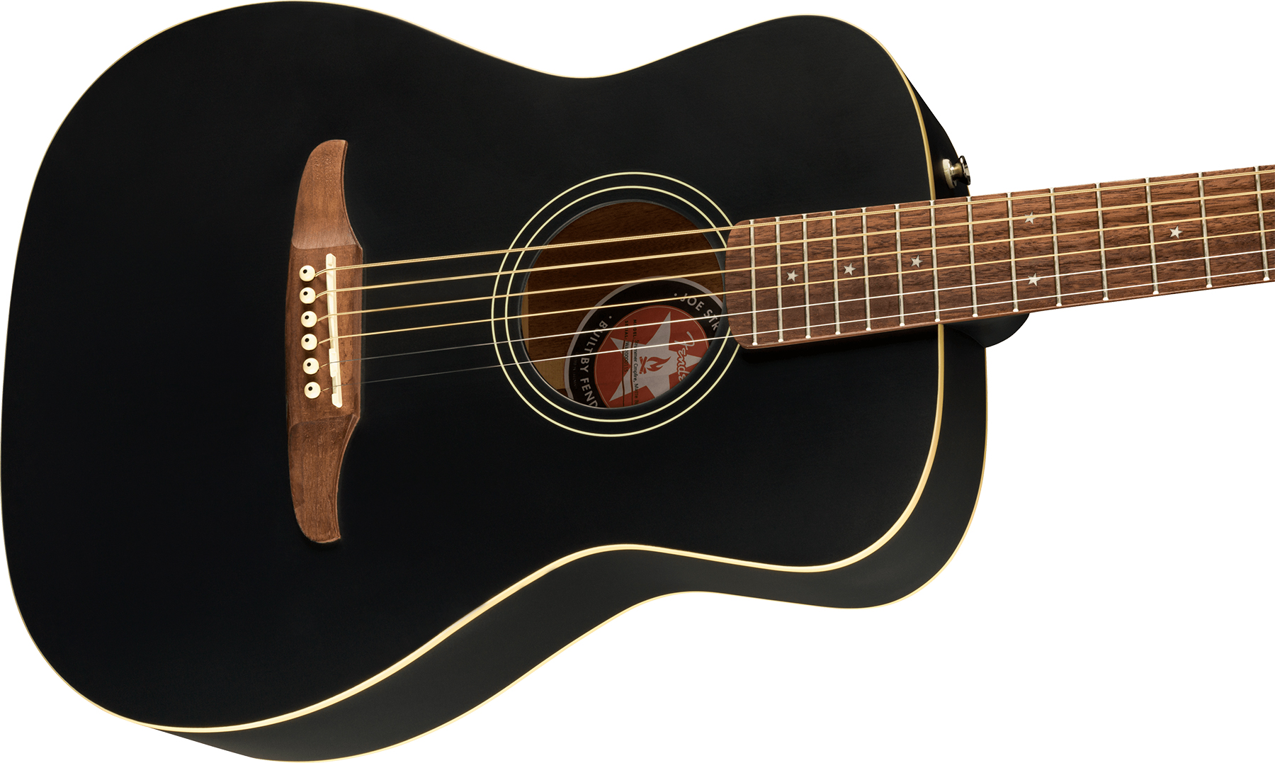 Fender Joe Strummer Campfire Signature Concert Epicea Acajou Wal +housse - Matte Black - Guitare Electro Acoustique - Variation 2