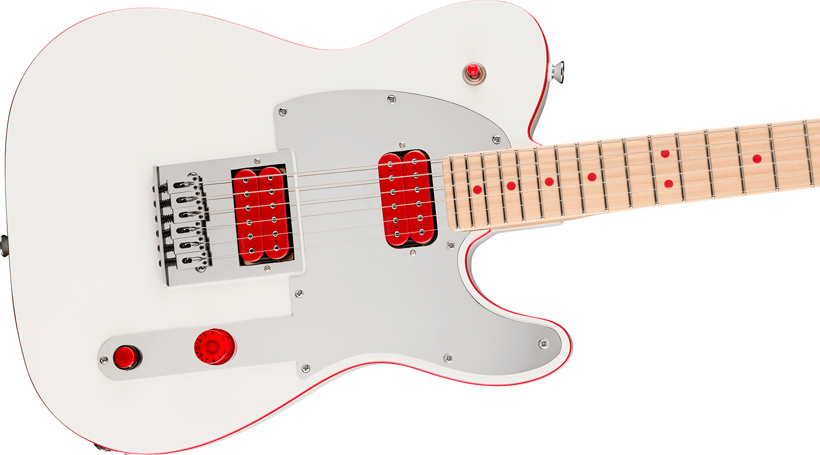 Fender John Five Tele Ghost Signature Ind 2h Dimarzio Ht Mn - White - Guitare Électrique Signature - Variation 2