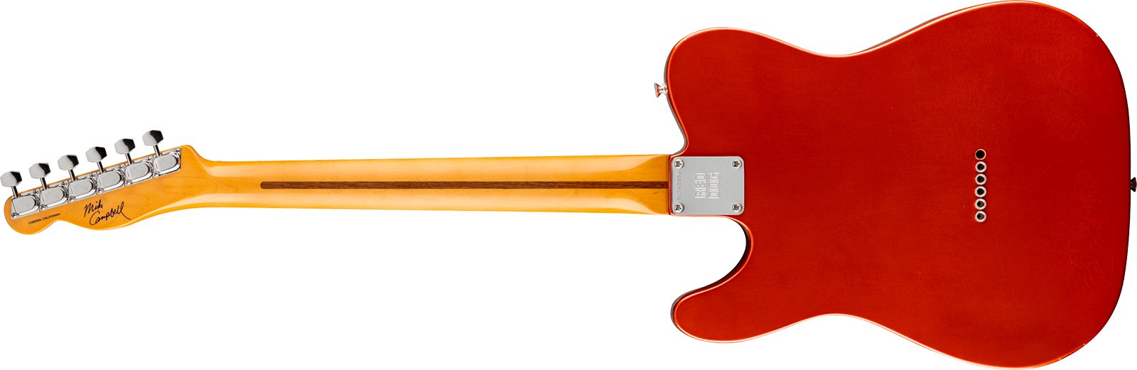 Fender Mike Campbell Tele Red Dog Stories Usa Signature Shh Trem Mn - Red Dog Red - Guitare Électrique Forme Tel - Variation 1
