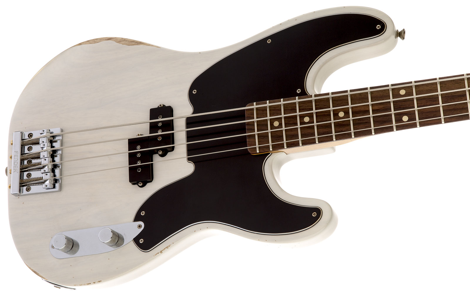 Fender Mike Dirnt Precision Bass Mex Signature Rw - White Blonde - Basse Électrique Solid Body - Variation 2