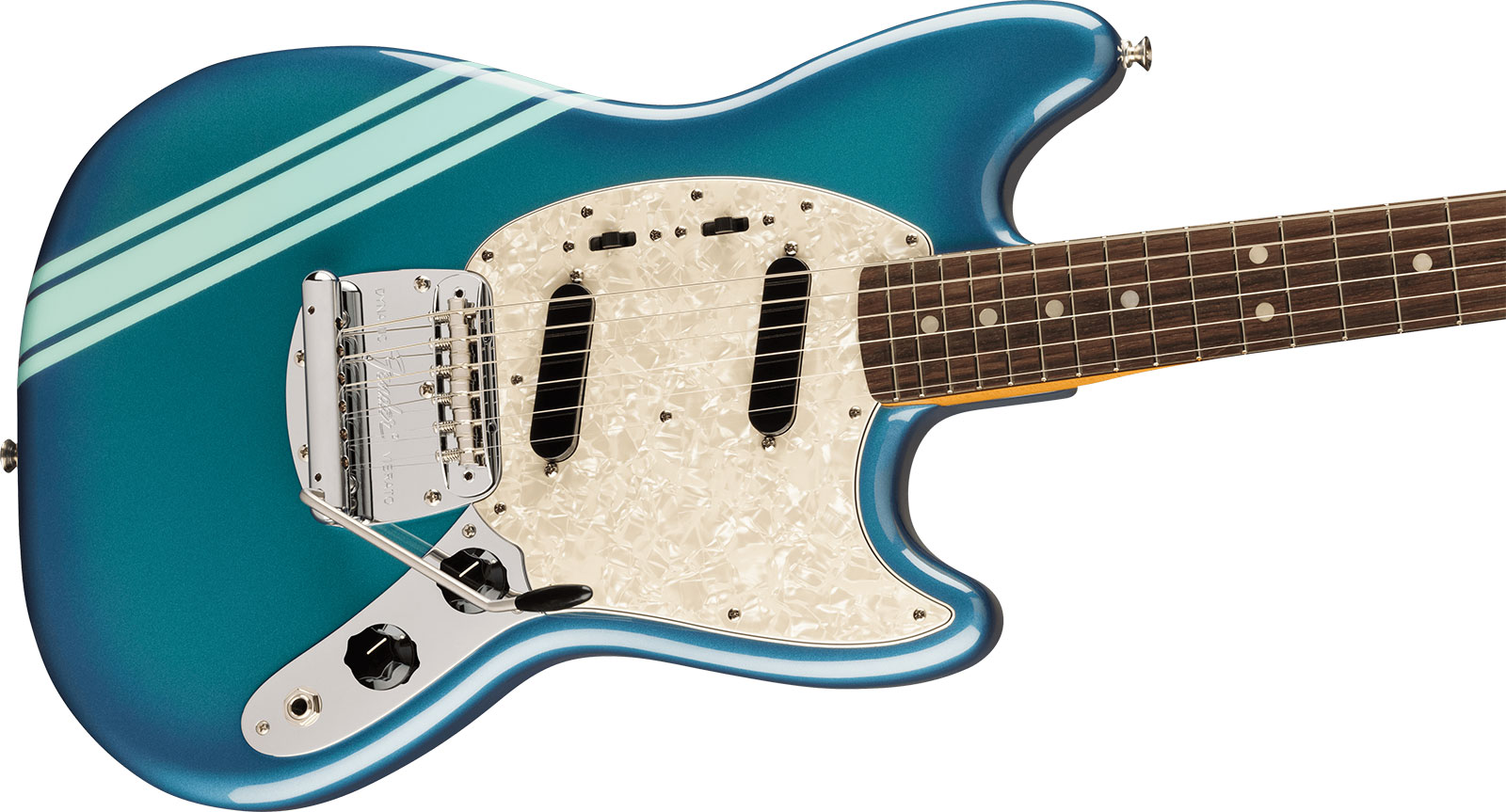 Fender Mustang 70s Competition Vintera 2 Mex 2s Trem Rw - Competition Blue - Guitare Électrique RÉtro Rock - Variation 2