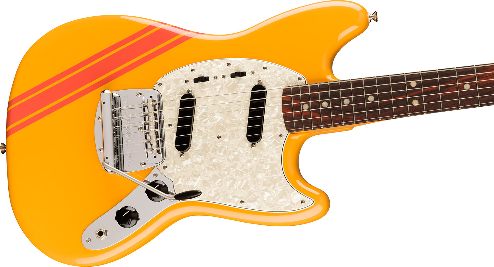 Fender Mustang 70s Competition Vintera 2 Mex 2s Trem Rw - Competition Orange - Guitare Électrique RÉtro Rock - Variation 2