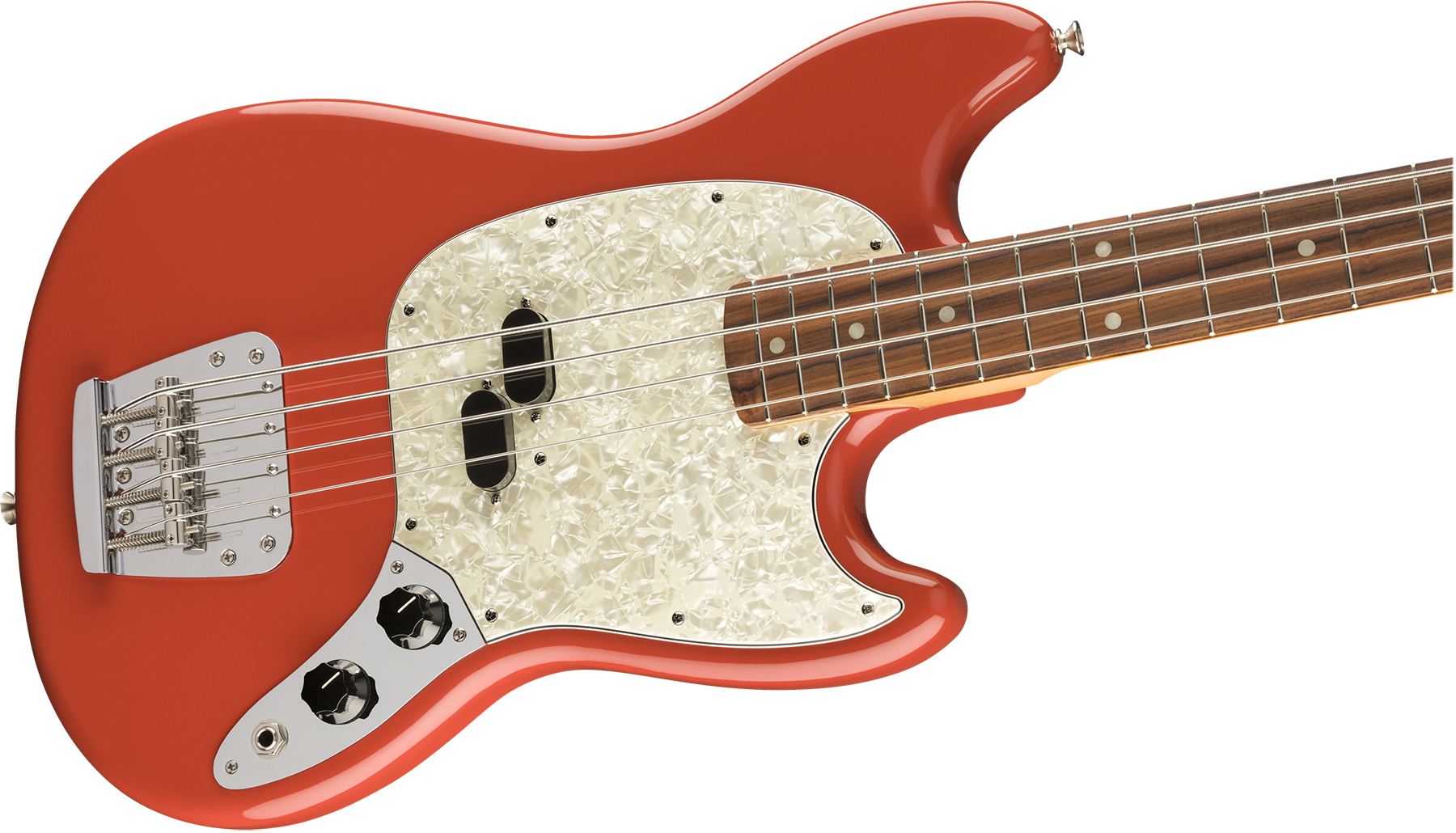 Fender Mustang Bass 60s Vintera Vintage Mex Pf - Fiesta Red - Basse Électrique Enfants - Variation 2
