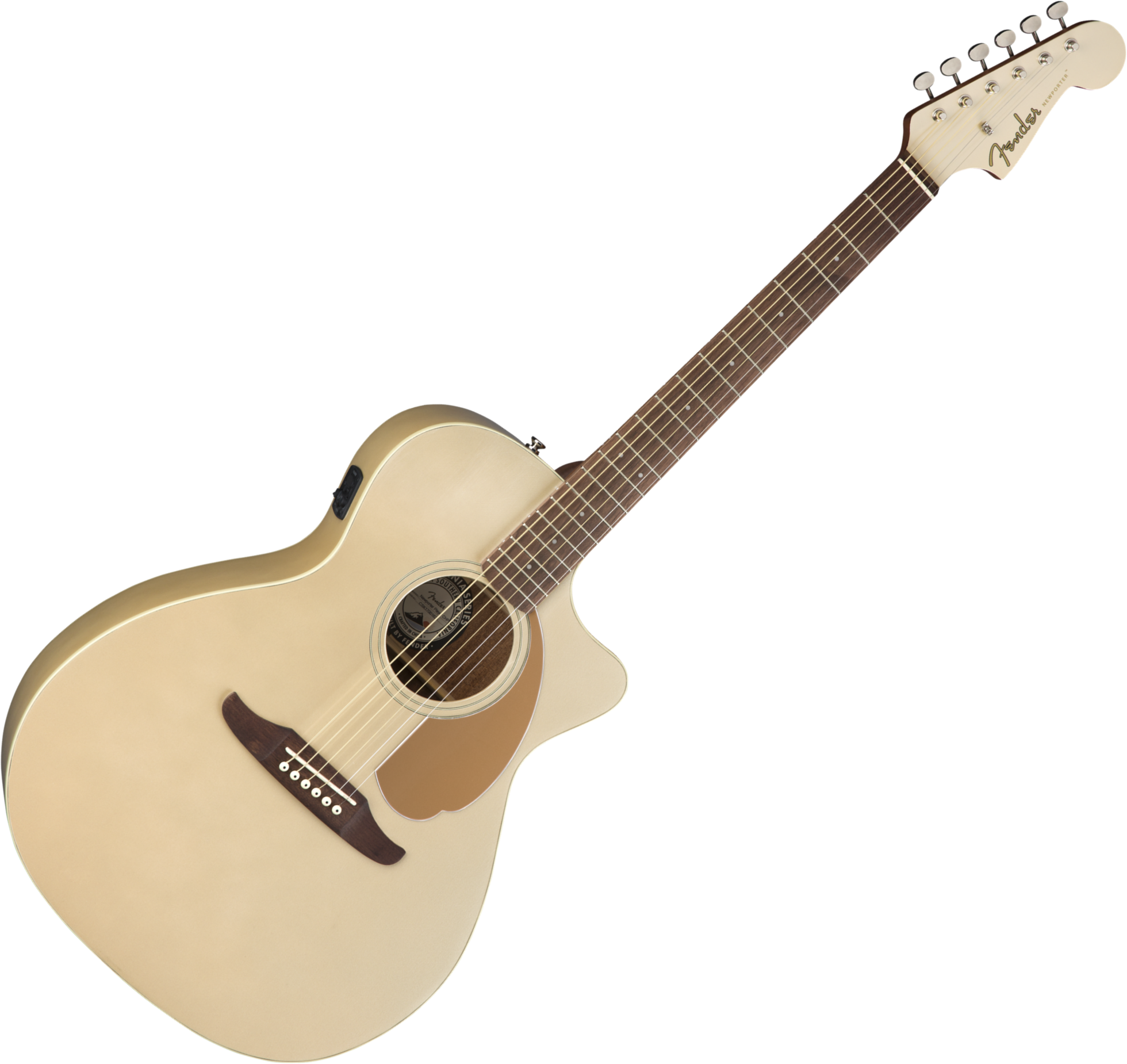 Fender Newporter Player Auditorium Cw Epicea Acajou Wal - Champagne - Guitare Electro Acoustique - Variation 1