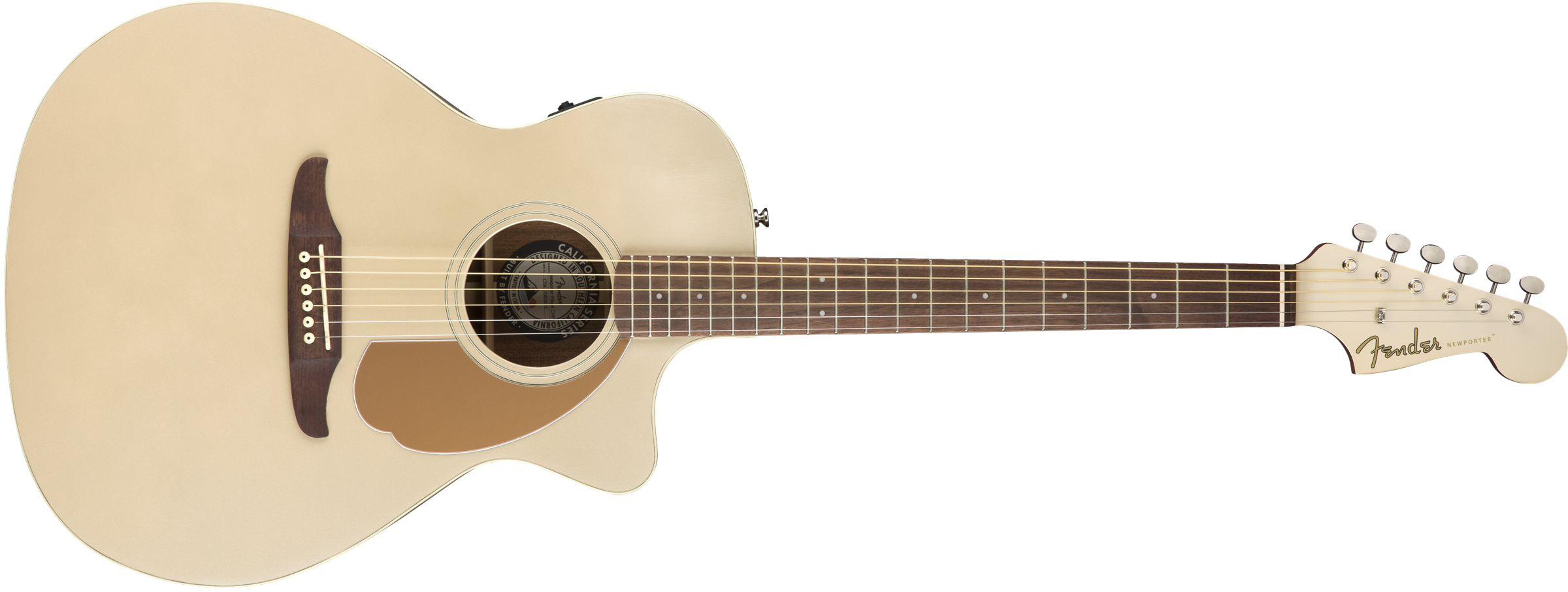 Fender Newporter Player Auditorium Cw Epicea Acajou Wal - Champagne - Guitare Electro Acoustique - Variation 2