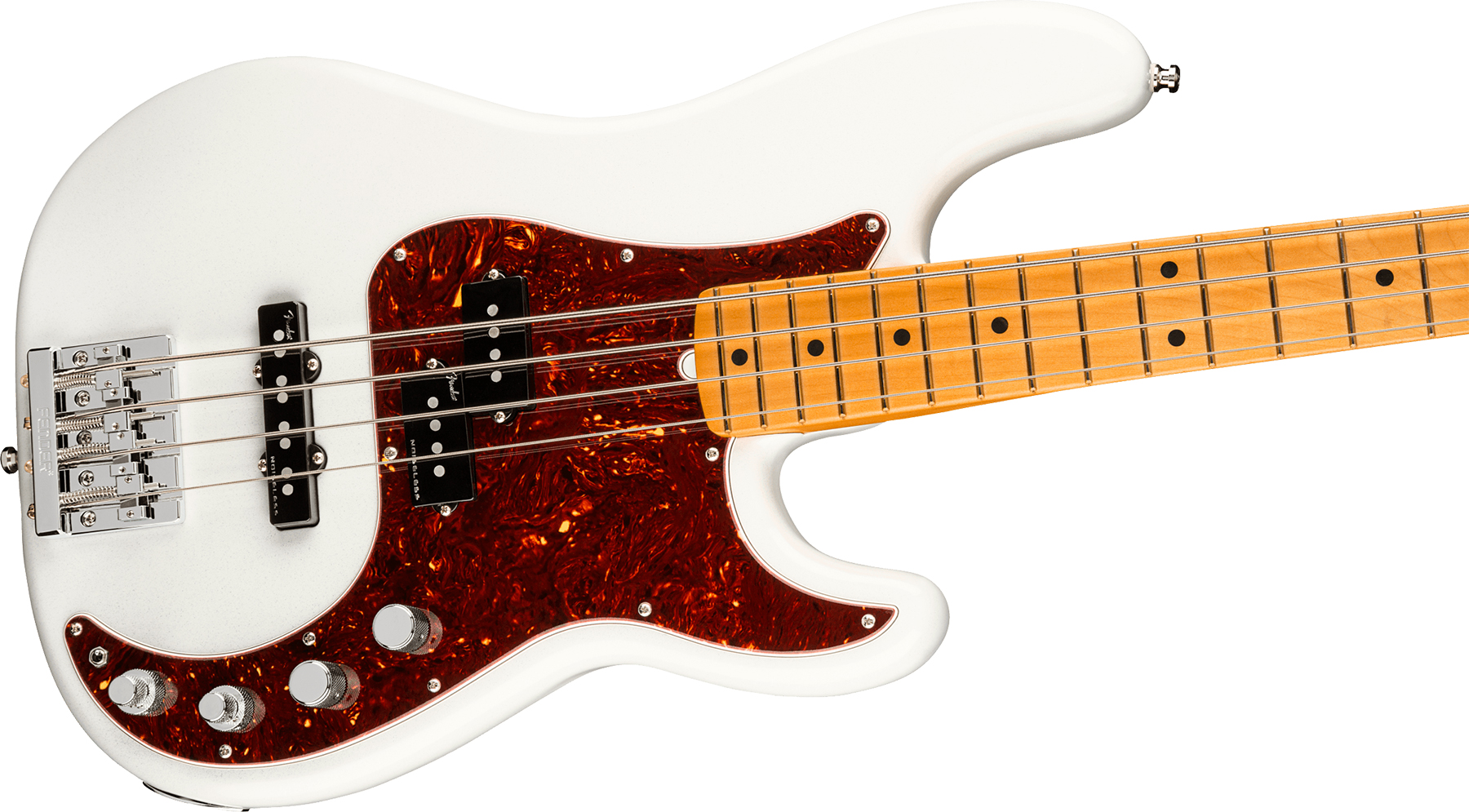Fender Precision Bass American Ultra 2019 Usa Mn - Arctic Pearl - Basse Électrique Solid Body - Variation 2