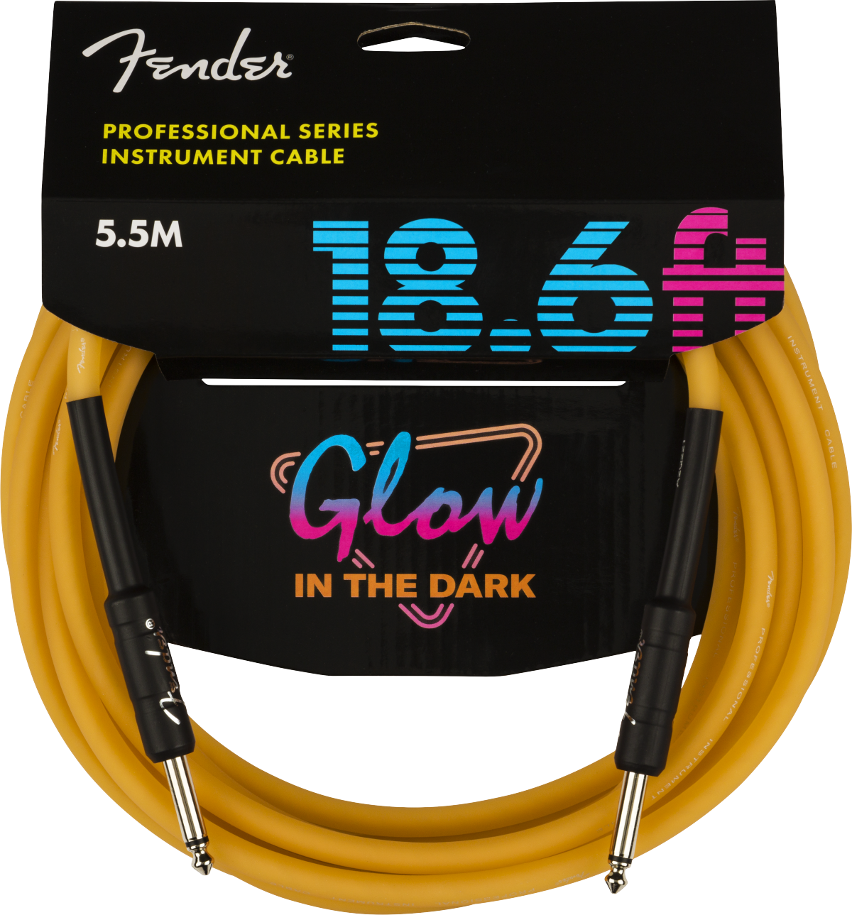 Fender Pro Glow In The Dark Instrument Cable Droit/droit 18.6ft Orange - CÂble - Variation 1
