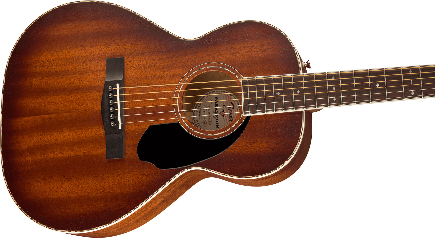 Fender Ps-220e Paramount All Mahogany Parlor Tout Acajou Ova - Aged Cognac Burst - Guitare Electro Acoustique - Variation 2